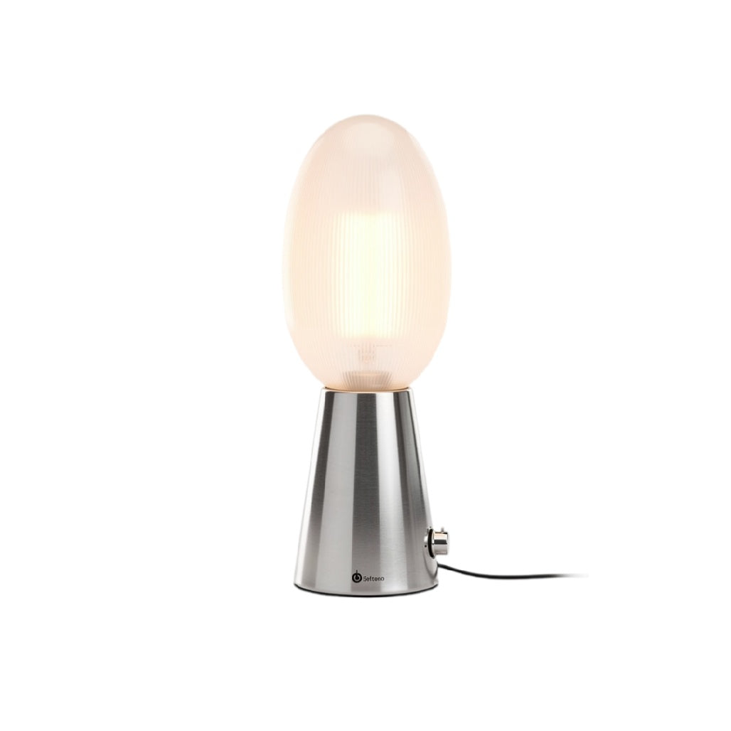 **Lampe de table design en métal et verre opalin**